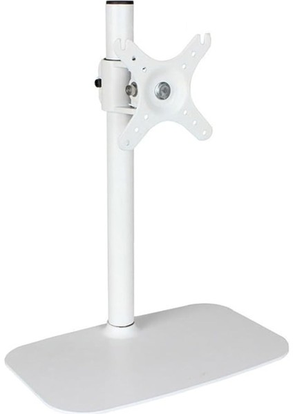 Kolu Tek Monitör Standı Çoğu 14"-32" Ekrana Uyar, Serbest Duran Çelik Monitör Montajı Ayarlanabilir Monitör Masa Standı 18,7 Lb'ye Kadar Tutar, Vesa Montajı 75/100 mm Monitör Montaj Kolu(Beyaz