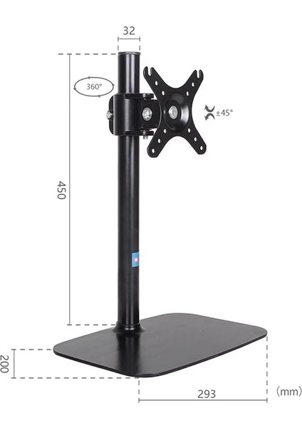 Kolu Tek Monitör Standı Çoğu 14"-32" Ekrana Uyar, Serbest Duran Çelik Monitör Montajı Ayarlanabilir Monitör Masa Standı 18,7 Lb'ye Kadar Tutar, Vesa Montajı 75/100 mm Monitör Montaj Kolu(Beyaz fiyatları
