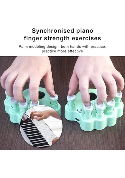 2 Adet Piyano El Şekli Düzeltici El Güçlendirici Duruş Düzeltme Aracı Piyano Aksesuarları Hoparlör ile Dahili Ses Kaynağı Silikon Düğme Kaymaz El Egzersiz Eğitmeni modelleri