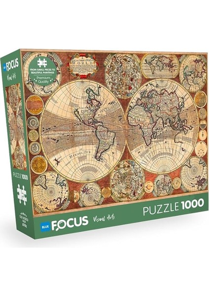 Focus 1000 Parça - Old World Map (Eski Dünya Haritası)