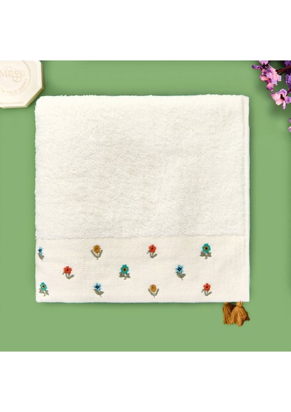 Soft Erbo Yüz Havlusu - Ekru - 50X90 cm