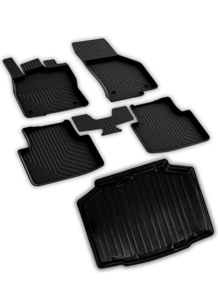 Autoaccessories Skoda Kamiq ile Uyumlu 4d Paspas ve 3D Bagaj Havuzu 2020 ve Üstü