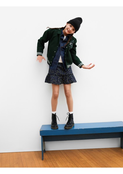 Erkek Çocuk Yeşil Gap Logo Varsity Ceket