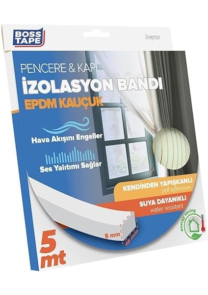 Tape Epdm Kauçuk Pencere Kapı Izolasyon Bandı Beyaz 5MMX15MMX5MT fiyatları