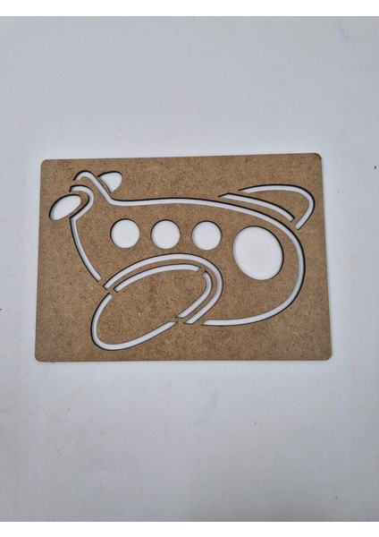 1 Adet Uçak Ahşap Montessori Çizim Okul Dıy Etkinlik Aktivite Sanat 21 cm x 15 cm