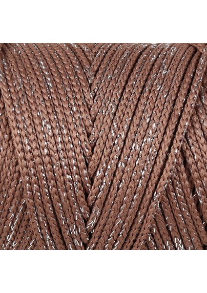 Loren Soft Star Makrome Ipi Gümüş Simli Kahverengi fiyatları