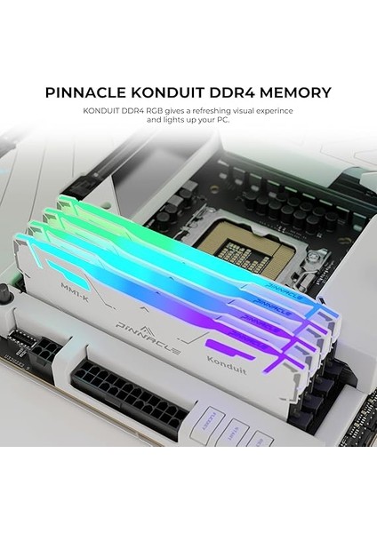 Pinnacle Konduit Rgb Ddr4 3200MHZ PC4-25600 CL16-18-38 Xmp2.0 Hız Aşırtma 1.35V Amd ve Intel Masaüstü Oyun Pc Bellek Modülü ile Uyumlu Ram - Beyaz (3200MHZ 32GB) fiyatları