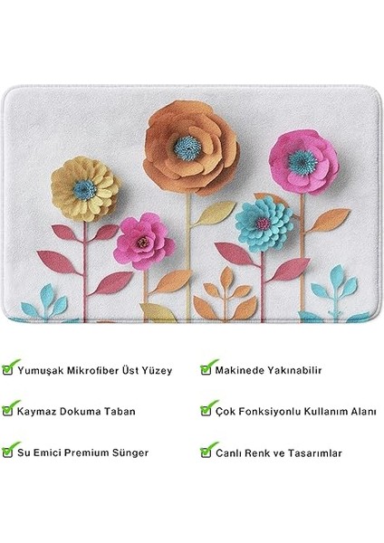 Mikrofiber Banyo Paspası, Kaymaz Taban, Makinede Yıkanabilir, Çok Amaçlı Halı (141_BPSM, 2'li Takım) indirimleri