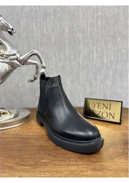 Erkek Hakiki Deri Eva Taban Ortopedik Günlük Bot - Siyah - 42 modelleri