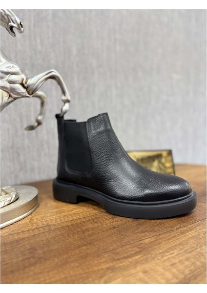 Erkek Hakiki Deri Eva Taban Ortopedik Günlük Bot - Siyah - 42 fırsatları