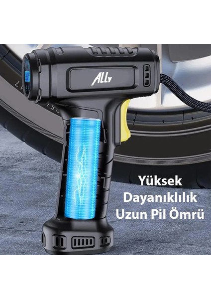 Ally 120W Kablosuz Basınç Göstergeli Mini Hava Popmpası KOMPRESÖRST-5007C-(5775 - N650J353-M47 fırsatları