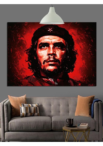 Küba Lideri Che Guevara Portresi Dekoratif Kanvas - Mdf Ahşap Tablo fiyatları