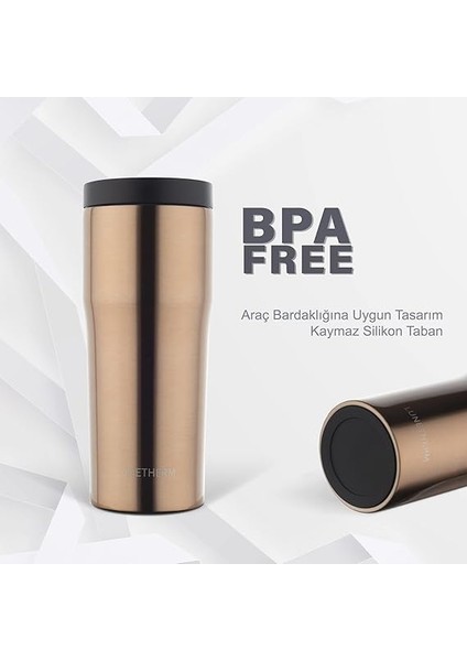 Sızdırmaz Vakumlu Çıft Katmanlı Çelik Bardak Termos 480 ml 6 Saat Sıcak / 12 Saat Soğuk - Bronz fırsatları