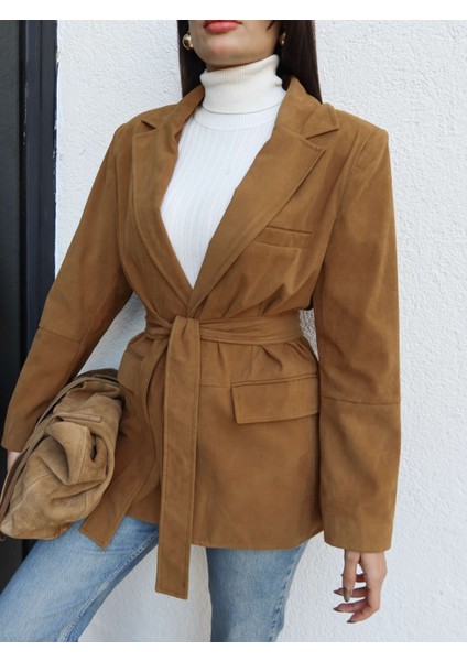 Süet Bağlamalı Ceket modelleri