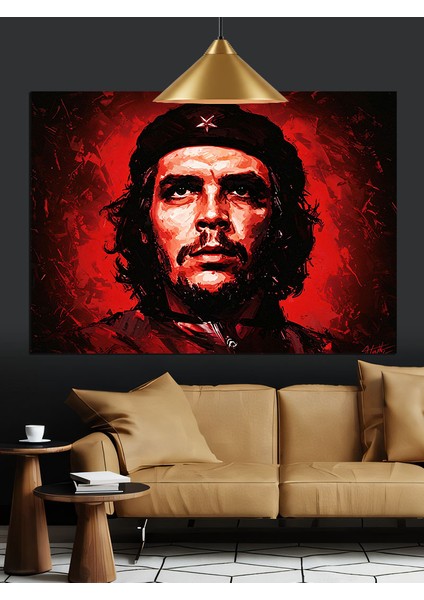 Küba Lideri Che Guevara Portresi Dekoratif Kanvas - Mdf Ahşap Tablo indirimleri