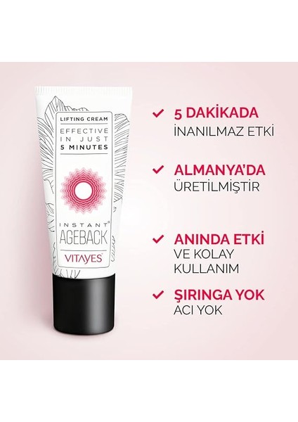 Insant Ageback Anında Etkili Yüz Germe ve Sıkılaştırma Kremi - Göz Altı Torbaları ve Kırışıklıklarında Etkili Yüz Bakım Kremi - 15 ml fırsatları