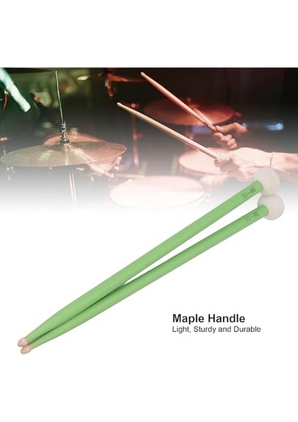 2pcs Drum Mallet Seti Akçaağaç -Gang Değil -Timpani ve Trampet Davulları Için Yumuşak Perküsyon Akçaağaç Seti 2 Için Enstrüman Aksesuarları (Green) fiyatları