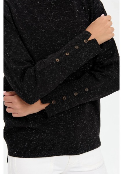 Kadın Sıfır Yaka Önü Kısa Arkası Uzun Bluz 23331 Siyah modelleri