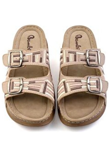 Kadın Terlik Suni Deri Bej Çok Renkli Konforlu Tasarım İçin Uygun indirimleri