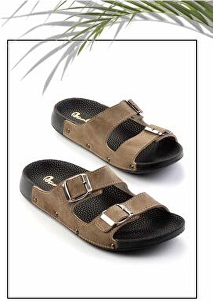 Kadın Terlik Suni Deri Bej Renk Düz Topuklu Hafif ve Rahat Kullanım modelleri