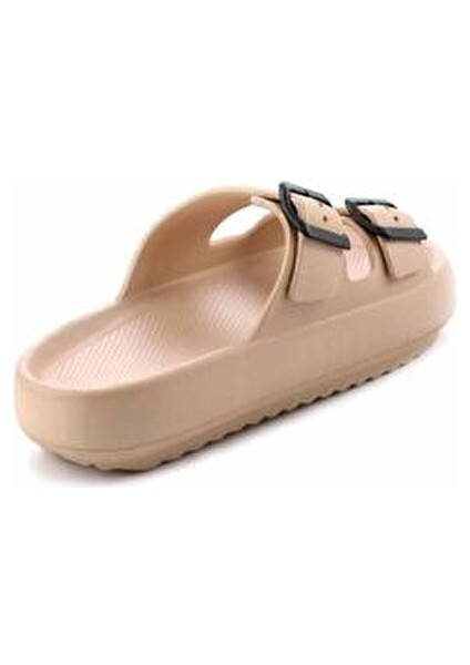 Bej Kadın Terlik Yüksek Topuklu Konforlu Tasarım Günlük Kullanım İçin indirimleri