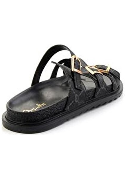 Kadın Terlik Siyah Renk Ortopedik Tasarım ile Konforlu Günlük Kullanım