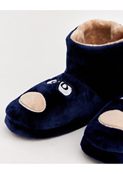 Kepü Hayvan Figürlü Kadın Ev Pandufu Düz Taban Tekstil Malzeme