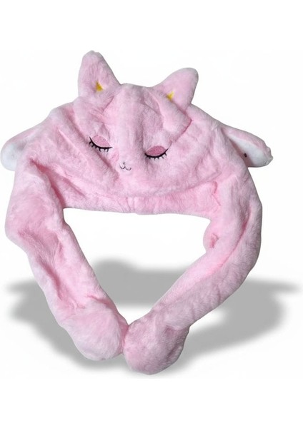 9-15 Yaş Peluş Oynar Kulaklı Hareketliı Kışlık Bere Şapka