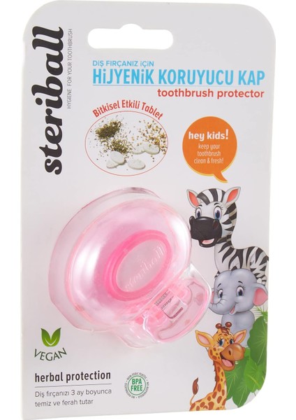 Steriball Diş Fırçası Için Koruyucu Hijyenik Fil Kids Kap, Çok Renkli