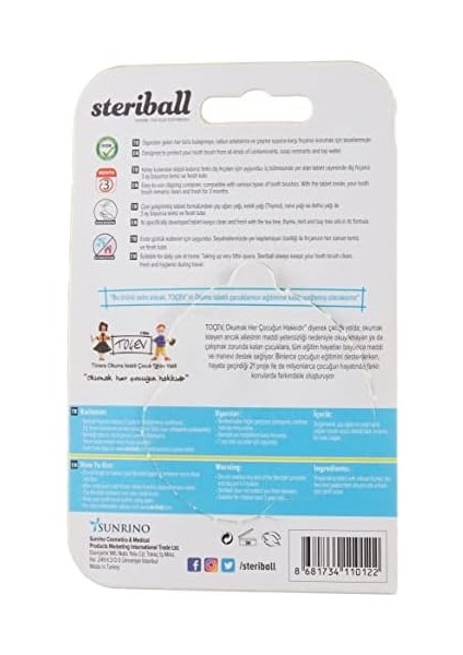 Steriball Diş Fırçası Için Koruyucu Hijyenik Fil Kids Kap, Çok Renkli fiyatları
