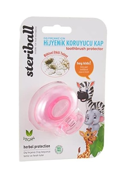 Steriball Diş Fırçası Için Koruyucu Hijyenik Fil Kids Kap, Çok Renkli modelleri