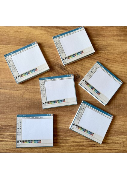 Retro Paint Temalı Bloknot - Nostaljik Kare Not Defteri (1 Adet)