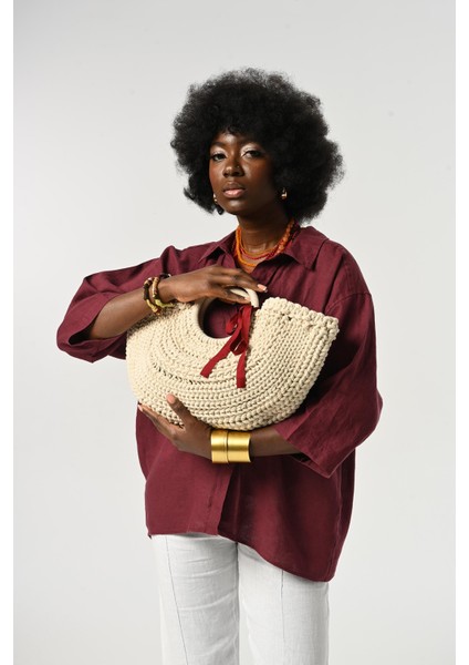 Kadın %100 Keten Truvakar Kollu Düz Renk Tek Cepli Gömlek modelleri