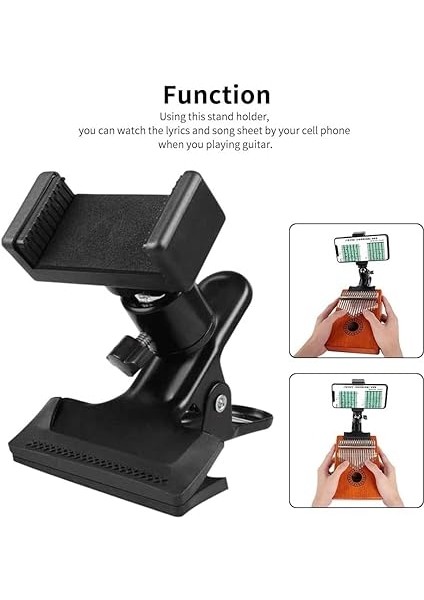 Telefon Tutucu 360 Derece Dönen Gitar Bas Kafa Telefon Tutucu Gitar Boyun Kelepçesi Elektro Gitar Bas Ukulele Için Uygun Telefon Genişlikleri 5.5cm-7.5cm fiyatları