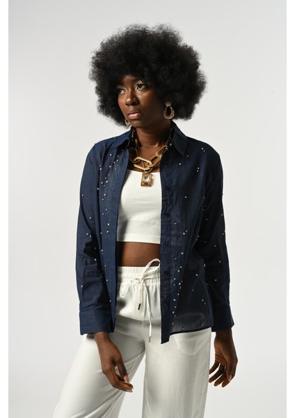 Kadın Taş Işlemeli Ince Gömlek fiyatları