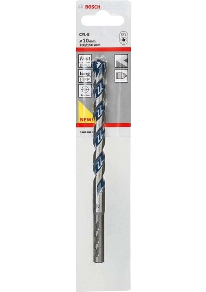Professional Accessories Matkap ve Kırıcı Delici Uçları, Taş ve Beton, Gri, Durchmesser-6 MM/GESAMTLÄNGE-100 Mm, 1 Adet