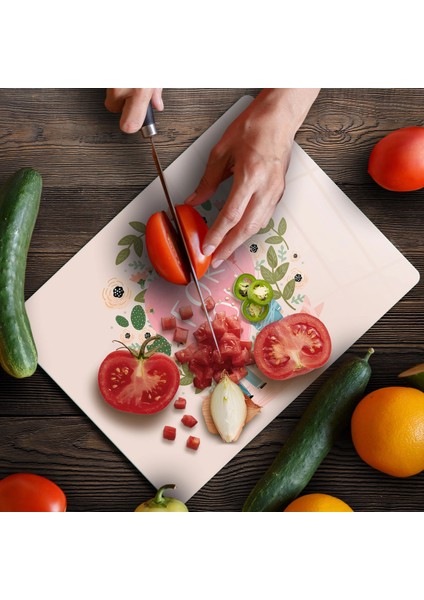 Cam Kesme Tahtası ve Sunumluk Pembe For You Yazı Desenli 30X40 cm fırsatları