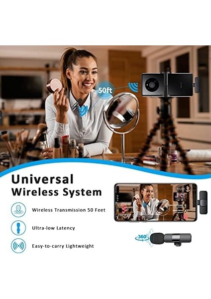 Maybesta Bilgisayar Için Profesyonel Kablosuz Yaka Yaka Mikrofonu - Kablosuz Yönlü Kondenser Kayıt Mikrofonu USB C Arayüzü ile Röportaj Video Podcast Vlog Youtube fiyatları