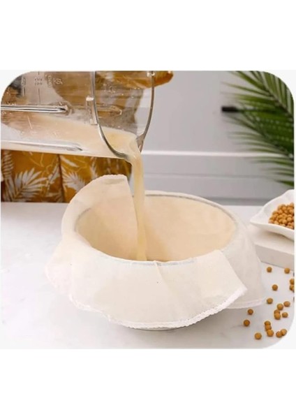 Çember Süzme Bezi, Yıkanabilir Keten Bez Natural Organik (2 Ebat) 40X40-60X60