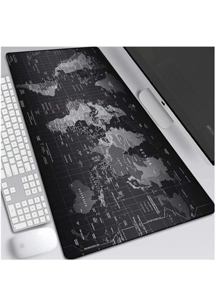 Dünya Haritalı 90X40 cm Mouse Pad, Dünya Desenli Mouse Pad