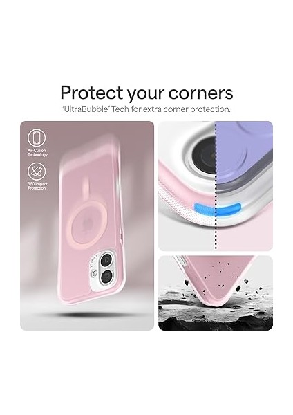 Ciel By Cyrıll iPhone 16 Magsafe Kılıf Ultrasheer Mag Sararma Karşıtı Hava Kanalı Teknolojisi™ Askeri Sınıf Koruma Baby Pink Mat Kapak - ACS08259 fırsatları