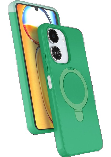 Xiaomi Redmi 13C Regal Magsafe Standlı Kapak - YEŞIL-(5796) - N086J848-M50086