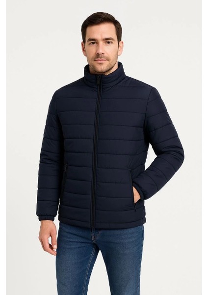 Erkek Bomber Mont Ceket – Su Itici Kumaş, Kapitone Astarlı, Fermuarlı, Kışlık - Lacivert modelleri