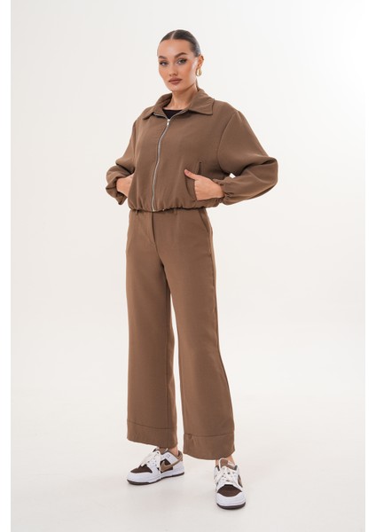 Kahverengi Bomber Ceket İkili Takım fiyatları