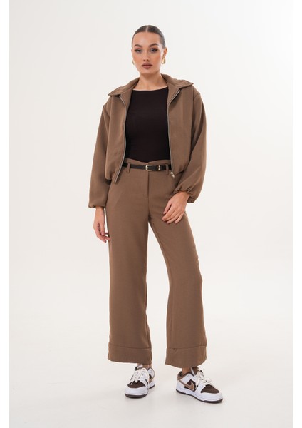 Kahverengi Bomber Ceket İkili Takım indirimleri