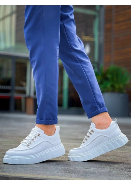 KB-X10 Kuback Beyaz Cilt Beyaz Yüksek Taban Günlük Spor Ayakkabı fiyatları