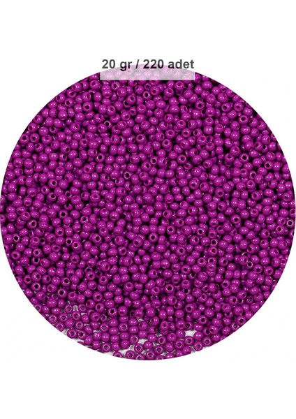Litaetrend Fuşya Renk 4 mm Yaklaşık 220 Adet/20 Gram Cam Boncuk Oya Yazma Bileklik ve Kolye
