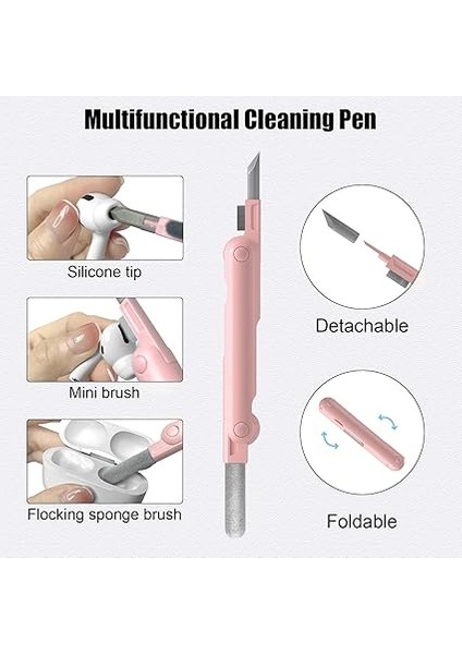 1 Arada Elektronik Temizleme Seti, Fırçalı Klavye Temizleme Seti, Airpods Pro Için 3'ü 1 Arada Temizleme Kalemi, Kulaklık, Klavye, Dizüstü Bilgisayar, Telefon, Bilgisayar Monitörü Için Çok modelleri