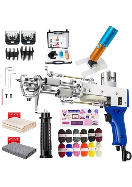 Elektrikli Halı Tafting Tabancası 2'si 1 Arada, Akülü Halı Kesme Makinesi Ile, 10000 Dev/dak 5-40 Dikiş/s, Yüksek Hızlı Halı Dokuma Için Ev Yapımı Aletler