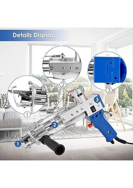 Elektrikli Halı Tafting Tabancası 2'si 1 Arada, Akülü Halı Kesme Makinesi Ile, 10000 Dev/dak 5-40 Dikiş/s, Yüksek Hızlı Halı Dokuma Için Ev Yapımı Aletler indirimleri